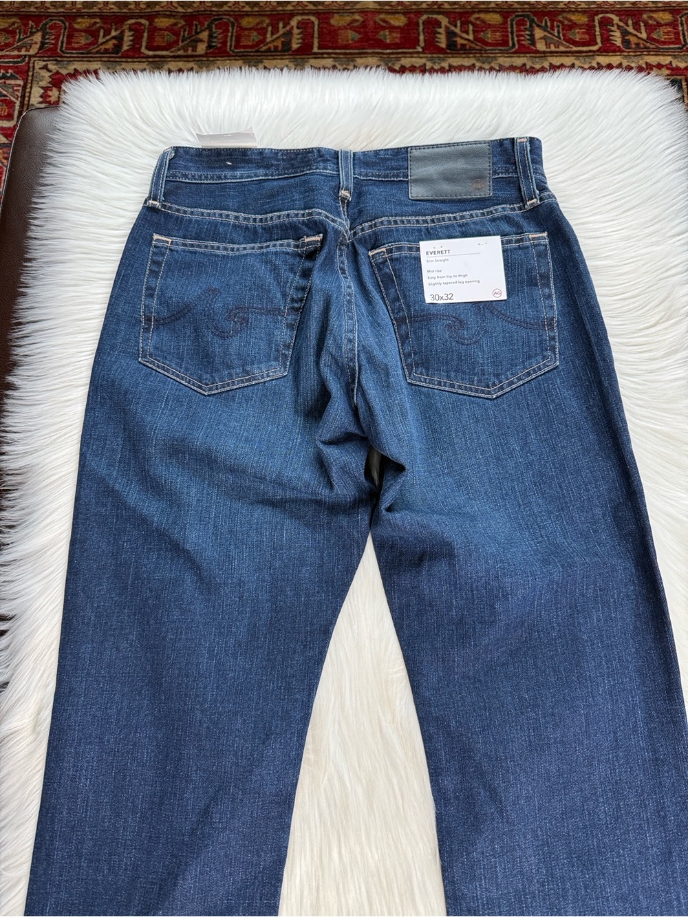 AG Everett Slim Straight Jeans Oxford Blue NWT 30x32 - Picture 6 of 6